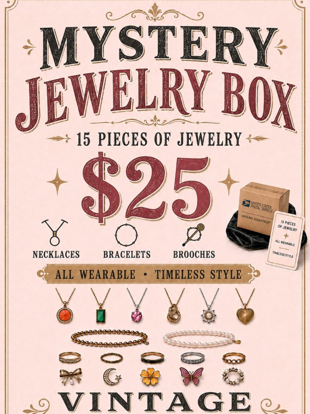 15 PIECES OF JEWELRY FOR $25 MYSTERY BOX